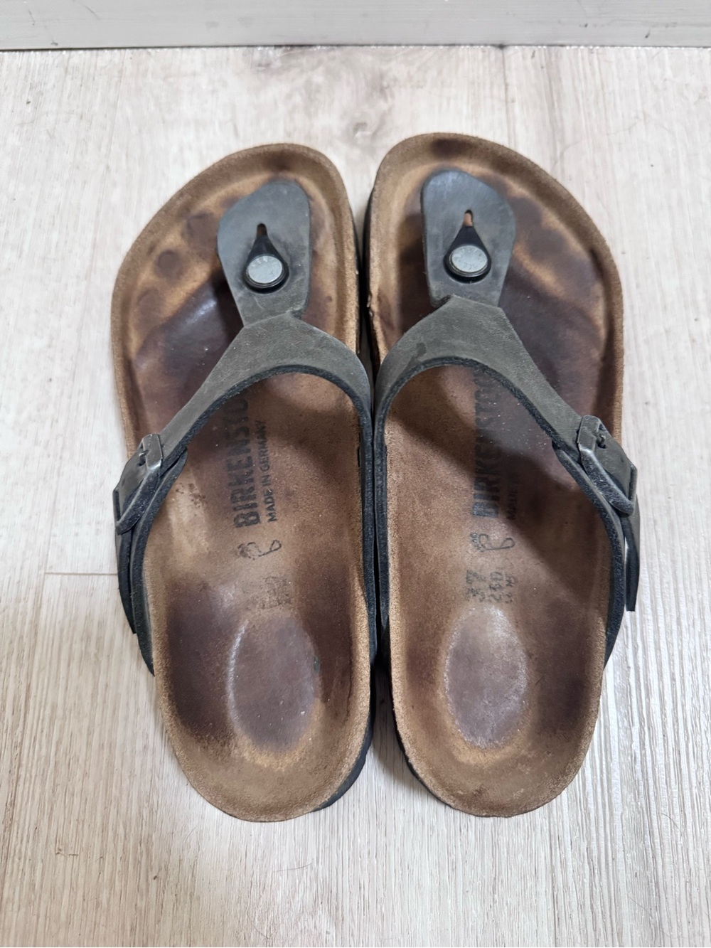 Birkenstock Gray Suede Toe-Post Sandal